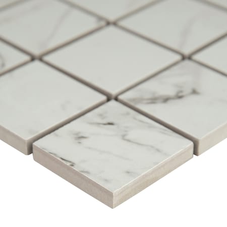 Pietra Carrara SAMPLE Matte Porcelain Mesh-Mounted Mosaic Floor And Wall Tile